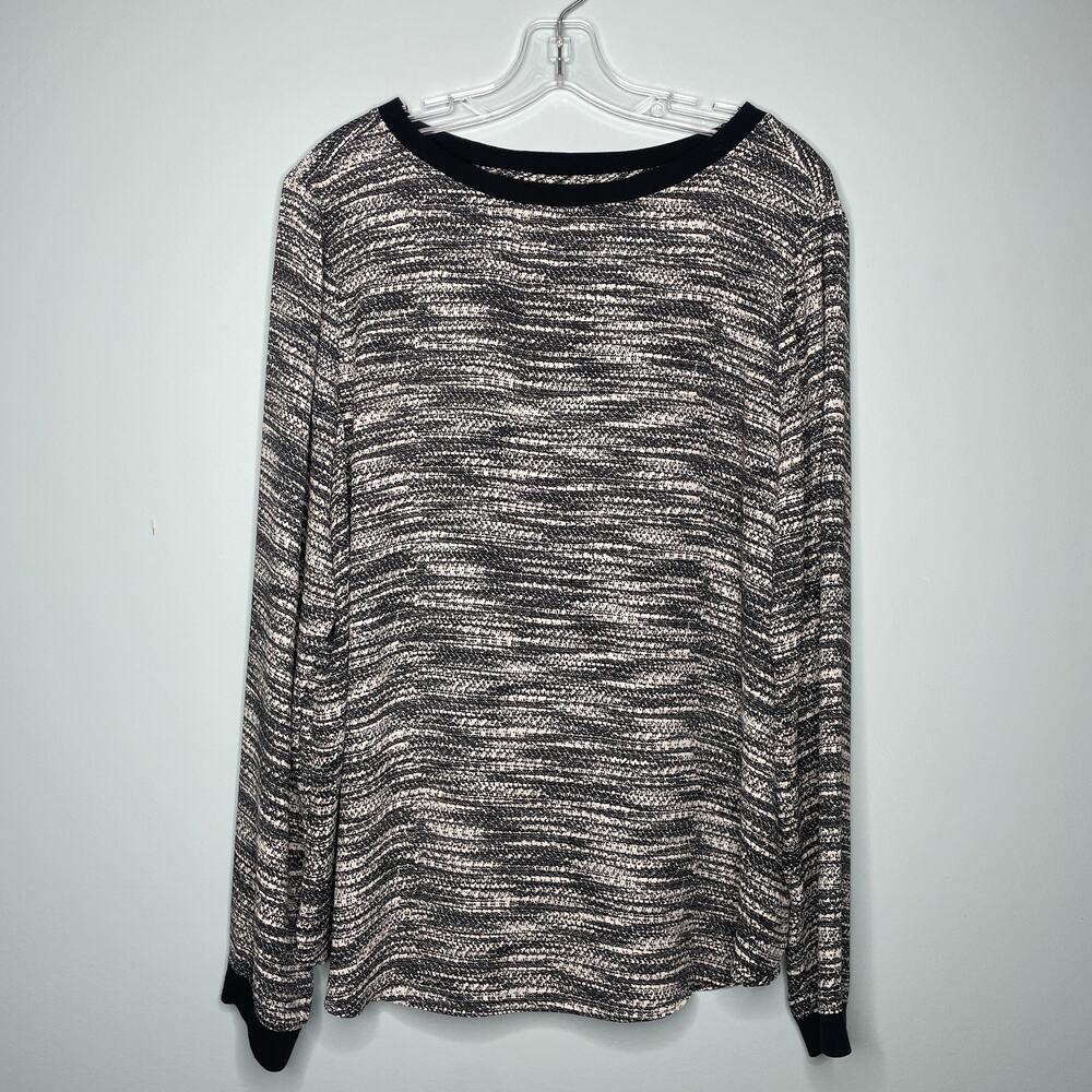 Lou & Grey Flowy Black/White Blouse Sz XL